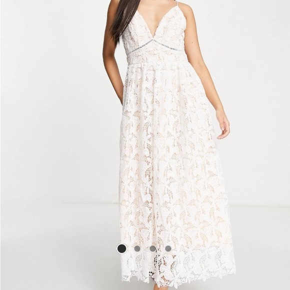 Asos maxi lace dress in light pink and white - Picture 2 of 6